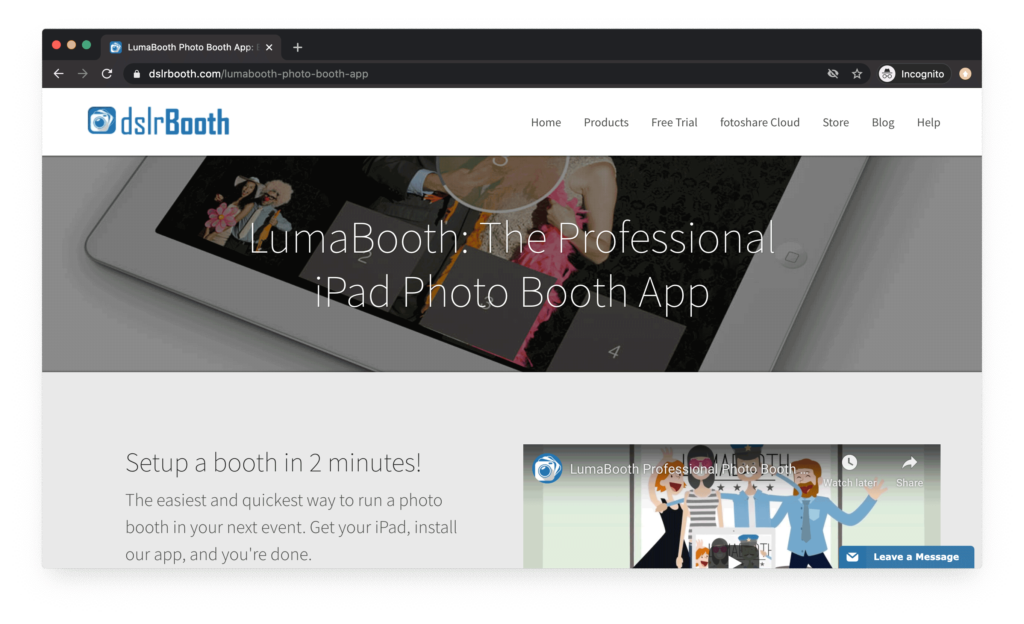 LumaBooth iPad Photo Booth App